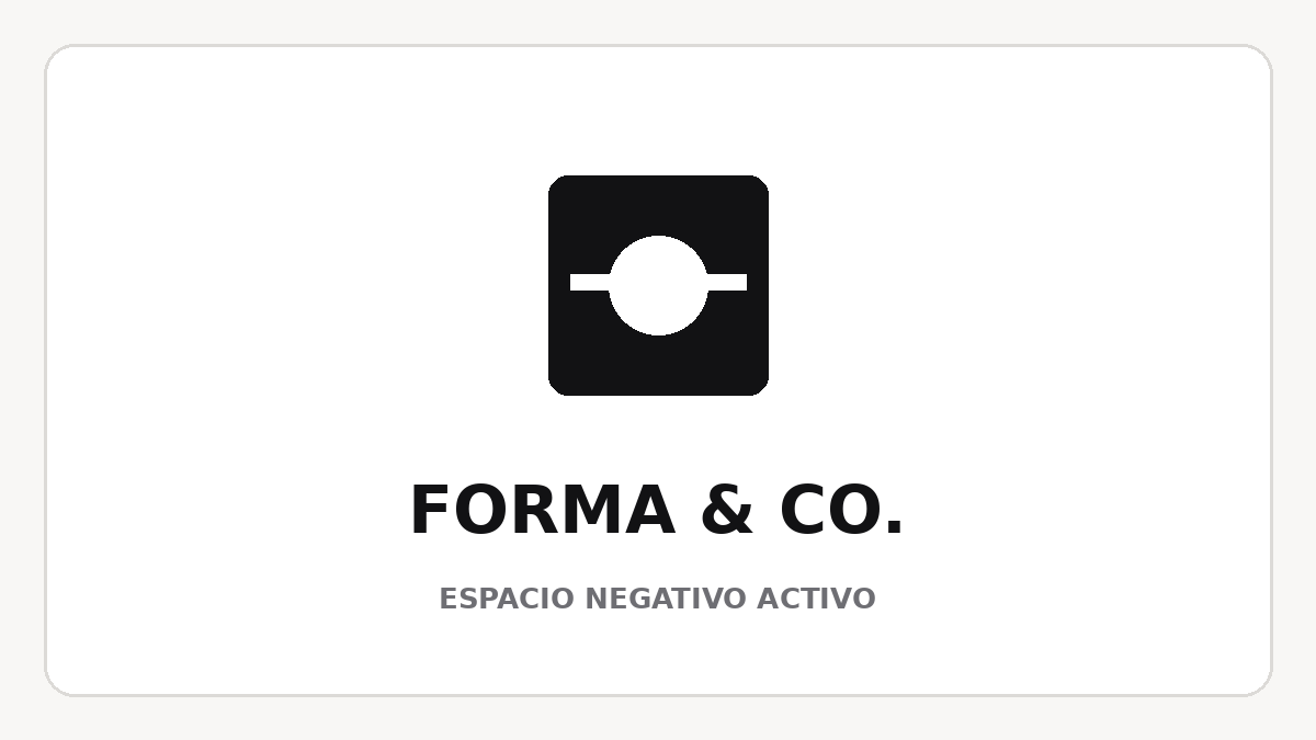 Logo minimalista Forma and Co con espacio negativo equilibrado
