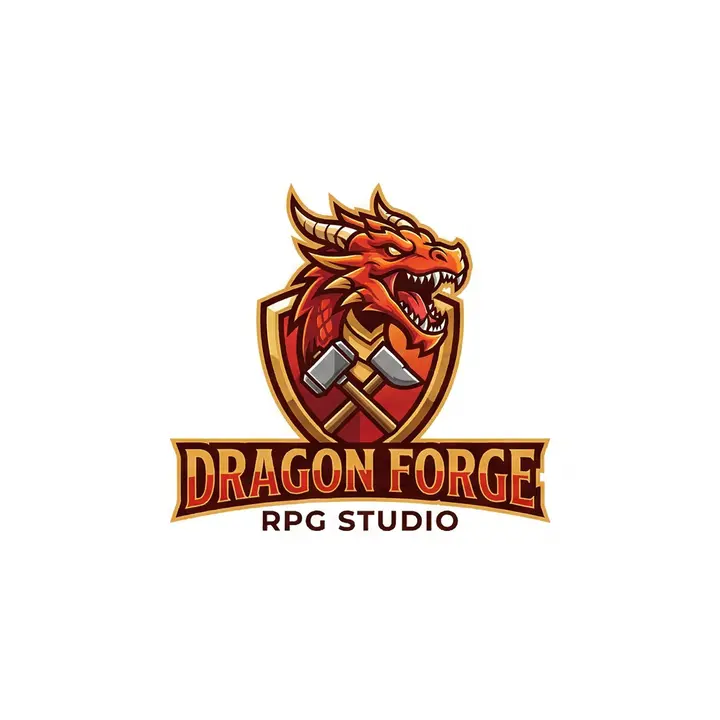 Logo Dragon Forge - Gaming