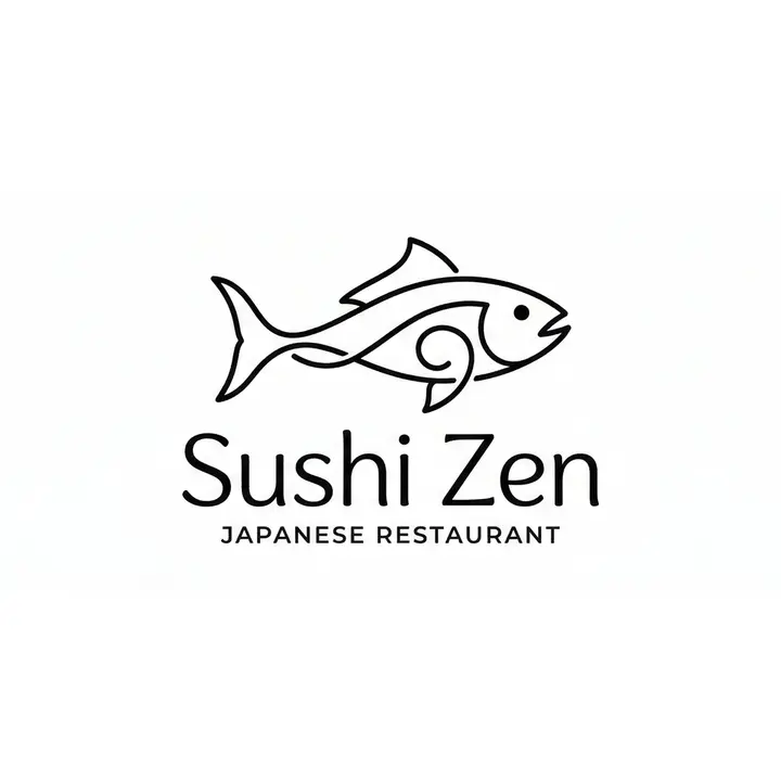 Logo line art para Sushi Zen